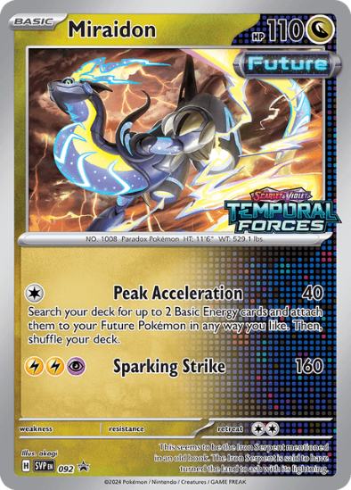 Miraidon SVP 092 - Prerelease Holo Rare - Temporal Forces Black Star Promo