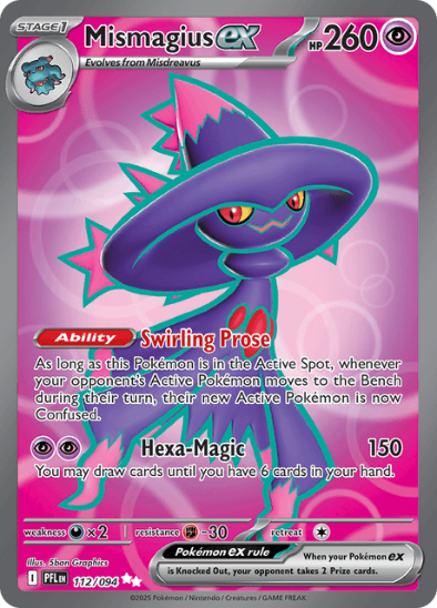 Mismagius ex 112/094 - Full Art Ultra Rare - Mega Evolution: Phantasmal Flames