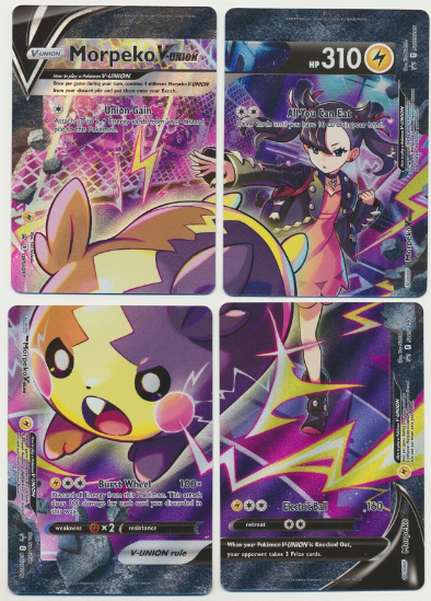 Morpeko V-Union SWSH287 / 288 / 289 / 290 - Ultra Rare - Black Star Promo - Complete Set
