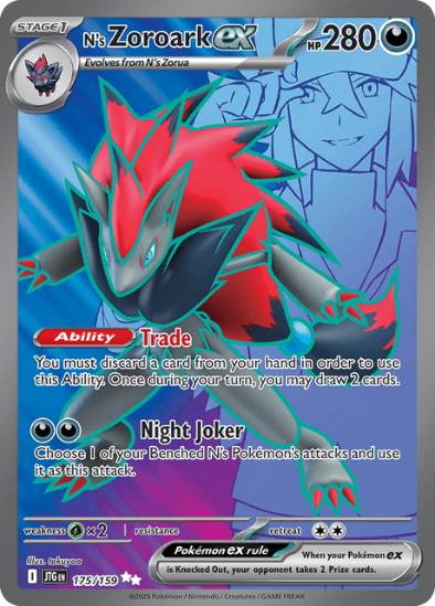 N's Zoroark ex 175/159 - Full Art Ultra Rare - Scarlet & Violet Journey Together