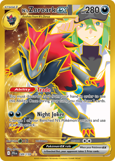 N's Zoroark ex 189/159 - Gold Secret Rare - Scarlet & Violet Journey Together