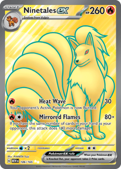 Ninetales ex 186/165 - Full Art Rare - Scarlet & Violet 151