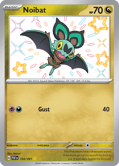 Noibat 194/091 - Shiny Rare - Scarlet & Violet Paldean Fates