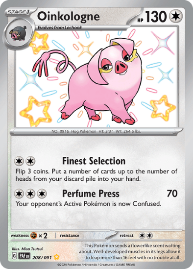 Oinkologne 208/091 - Shiny Rare - Scarlet & Violet Paldean Fates