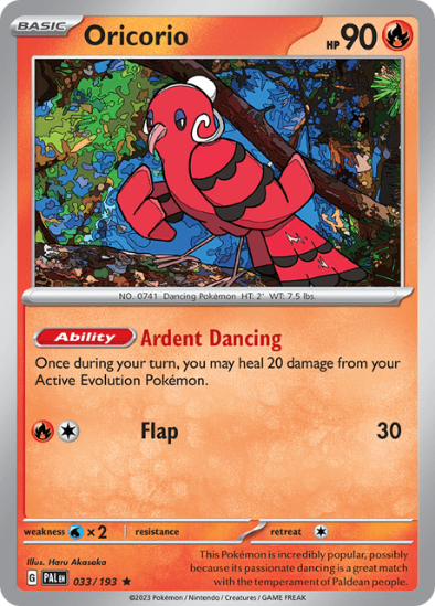 Oricorio 033/193 - Reverse Holo Rare - Scarlet & Violet Paldea Evolved