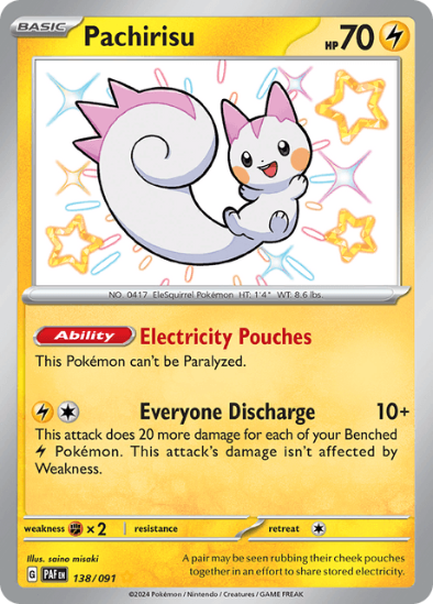 Pachirisu 138/091 - Shiny Rare - Scarlet & Violet Paldean Fates