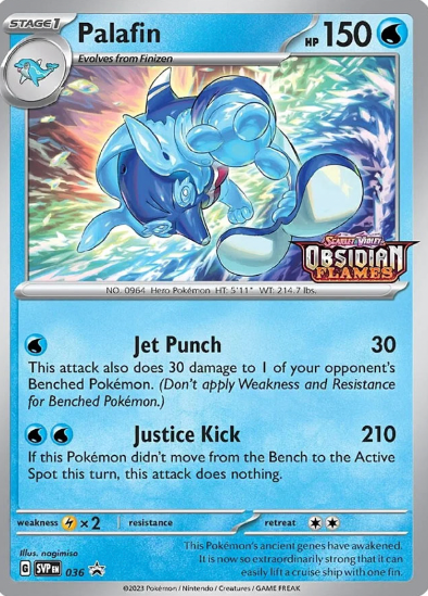 Palafin SVP 036 - Prerelease Holo Rare - Obsidian Flames Black Star Promo