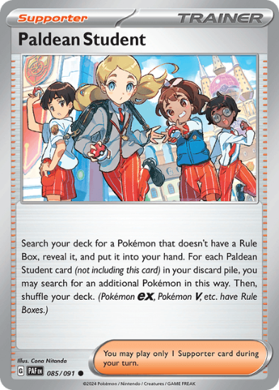 Paldean Student 085/091 - Reverse Holo Common - Scarlet & Violet Paldean Fates