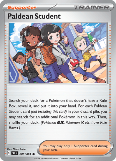 Paldean Student 086/091 - Reverse Holo Common - Scarlet & Violet Paldean Fates