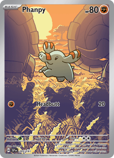 Phanpy 205/191 - Illustration Rare - Scarlet & Violet Surging Sparks