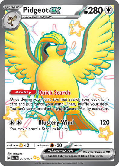 Pidgeot ex 221/091 - Shiny Ultra Rare - Scarlet & Violet Paldean Fates