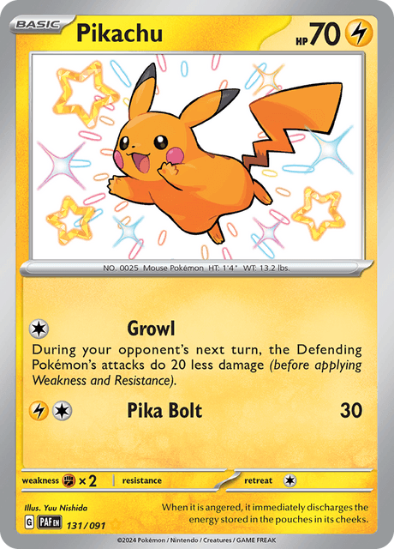 Pikachu 131/091 - Shiny Rare - Scarlet & Violet Paldean Fates