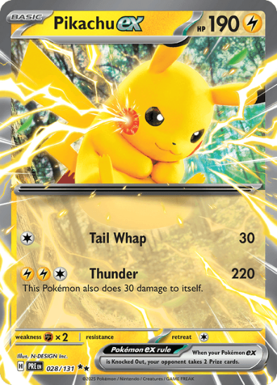 Pikachu ex 028/131 - Ultra Rare - Scarlet & Violet: Prismatic Evolutions