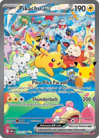 Pikachu ex 149/128 - Special Illustration Rare - 30th Celebration