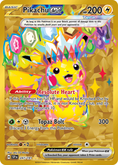 Pikachu ex 247/191 - Gold Secret Rare - Scarlet & Violet Surging Sparks