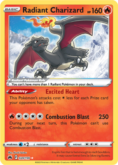 Radiant Charizard 020/159 - Radiant Holo Rare - Crown Zenith