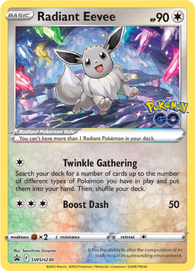 Radiant Eevee SWSH230 - Radiant Holo Rare - Sword & Shield Black Star Promo