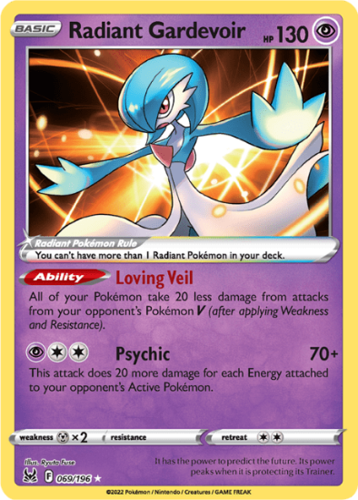Radiant Gardevoir 069/196 - Radiant Holo Rare - Lost Origin