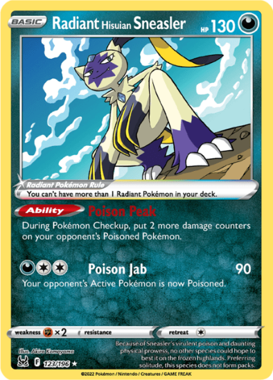 Radiant Hisuian Sneasler 123/196 - Radiant Holo Rare - Lost Origin