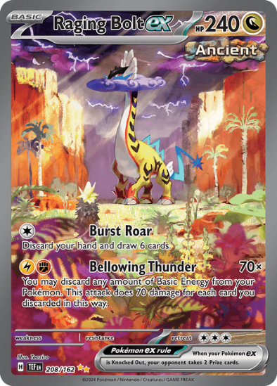 Raging Bolt ex 208/162 - Special Illustration Rare - Scarlet & Violet Temporal Forces