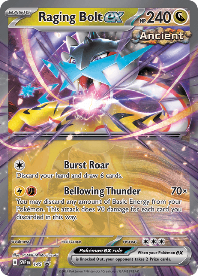 Raging Bolt ex SVP 145 - Ultra Rare - Scarlet & Violet Black Star Promo