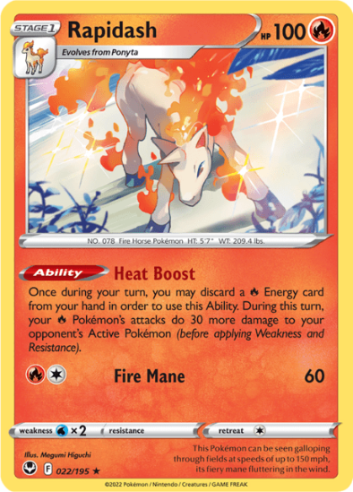 Rapidash 022/195  - Non Holo Rare - Silver Tempest