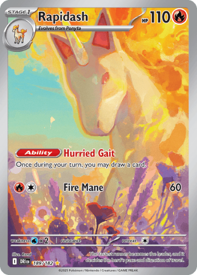 Rapidash 189/182 - Illustration Rare - Scarlet & Violet Destined Rivals
