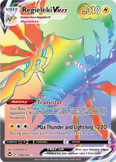 Regieleki VMAX 198/195 - Rainbow Ultra Rare - Silver Tempest