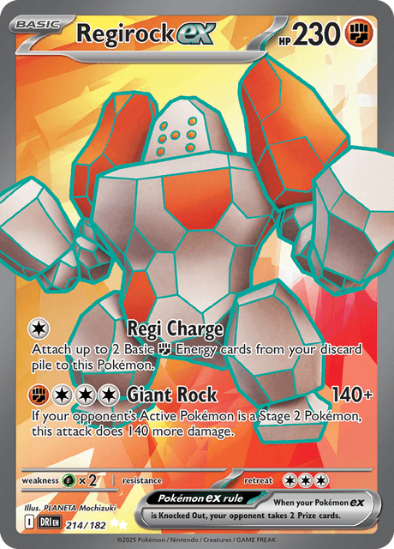 Regirock ex 214/182 - Full Art Ultra Rare - Scarlet & Violet Destined Rivals