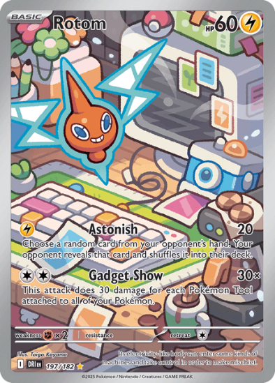Rotom 197/182 - Illustration Rare - Scarlet & Violet Destined Rivals Mythic Cardz Rotom 197/182 - Illustration Rare - Scarlet & Violet Destined Rivals Mythic Cardz