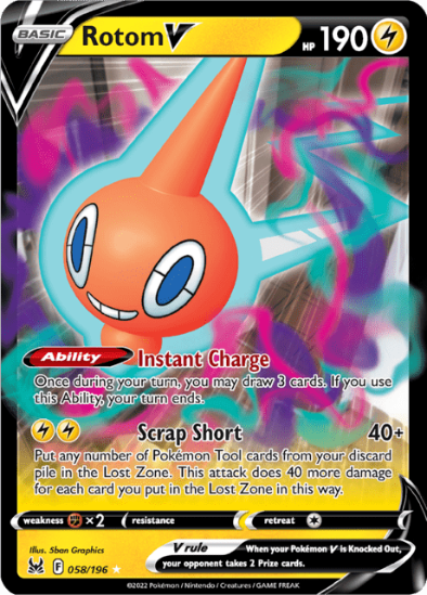 Rotom V 058/196 - Ultra Rare - Lost Origin