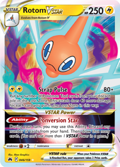Rotom VSTAR 046/159 - Full Art Ultra Rare - Crown Zenith