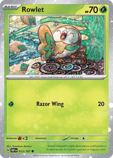 Rowlet 013/197 - Cosmos Holo Promo - Scarlet & Violet Obsidian Flames