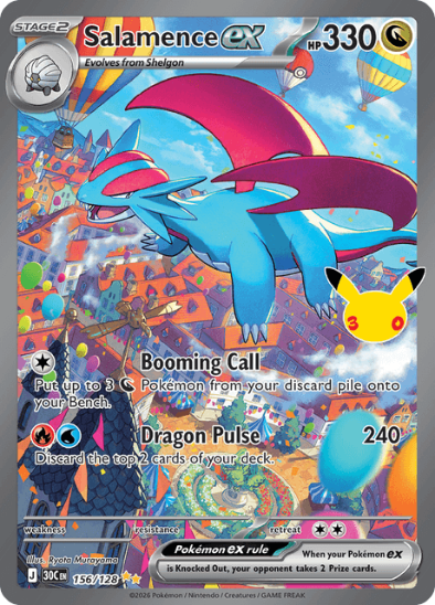 Salamence ex 156/128 - Special Illustration Rare - 30th Celebration