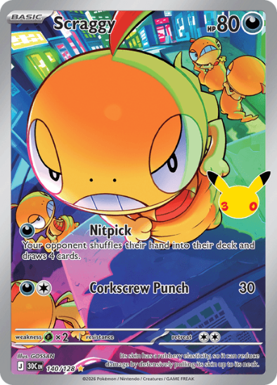 Scraggy 140/128 - Illustration Rare - 30th Celebration