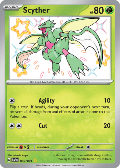Scyther 095/091 - Shiny Rare - Scarlet & Violet Paldean Fates