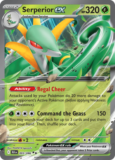 Serperior ex 003/086 - Ultra Rare - Scarlet & Violet: Black Bolt