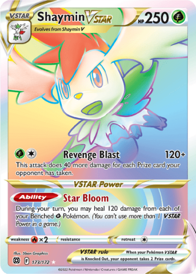 Shaymin VSTAR 173/172 - Rainbow Ultra Rare - Sword & Shield Brilliant Stars