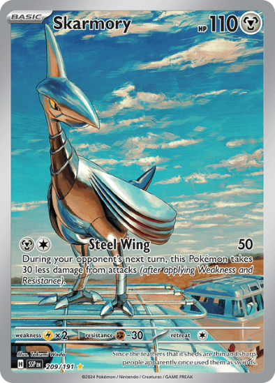 Skarmory 209/191 - Illustration Rare - Scarlet & Violet Surging Sparks