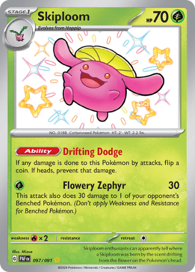 Skiploom 097/091 - Shiny Rare - Scarlet & Violet Paldean Fates