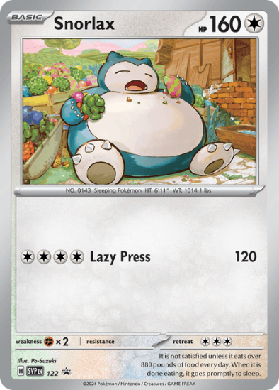 Snorlax SVP 122 - Cosmos Holo Rare - Scarlet & Violet Black Star Promo