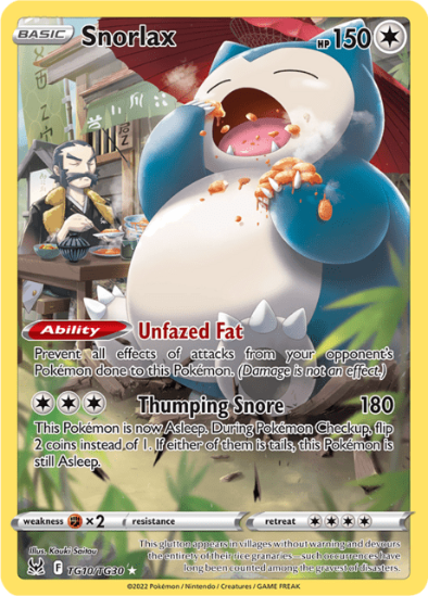 Snorlax TG10/TG30 - Trainer Gallery Holo Rare - Lost Origin