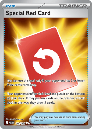 Special Red Card 113/086 - Full Art Ultra Rare - Mega Evolution: Chaos Rising