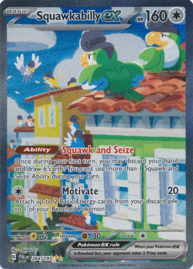 Squawkabilly ex 264/193 - Full Art Ultra Rare - Scarlet & Violet Paldea Evolved