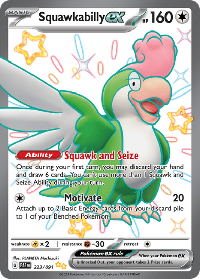 Squawkabilly ex 223/091 - Shiny Ultra Rare - Scarlet & Violet Paldean Fates
