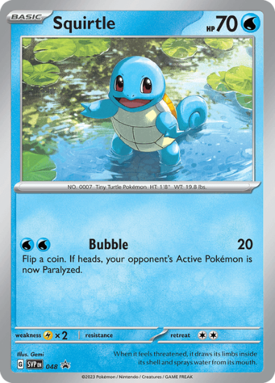 Squirtle SVP 048 - Cosmos Holo Rare - Scarlet & Violet Black Star Promo
