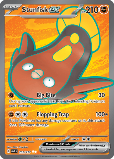 Stunfisk ex 252/217 - Full Art Ultra Rare - Mega Evolution: Ascended Heroes