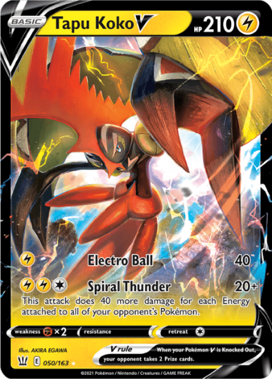 Tapu Koko V 050/163 - Ultra Rare - Battle Styles