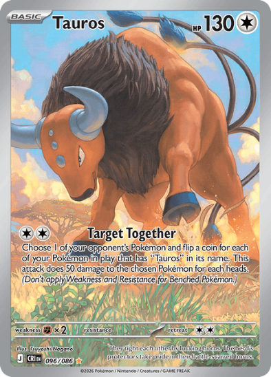 Tauros 096/086 - Illustration Rare - Mega Evolution: Chaos Rising