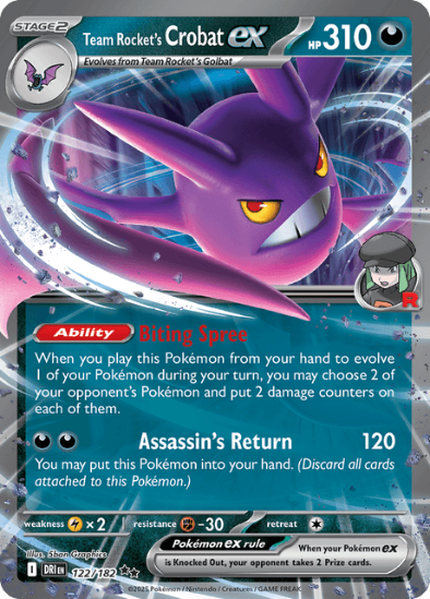 Team Rocket's Crobat ex 122/182 - Ultra Rare - Scarlet & Violet Destined Rivals